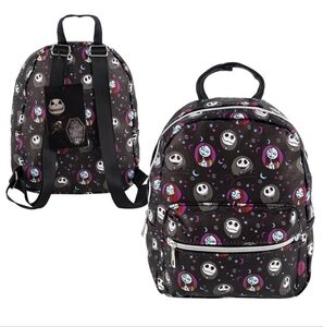 Nightmare Before Christmas Sally &‎ Jack Skeleton All Over Print Backpack Purse